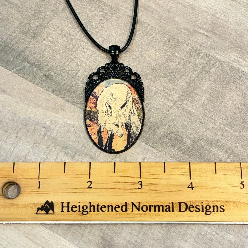 Fox Repurposed Resin Necklace